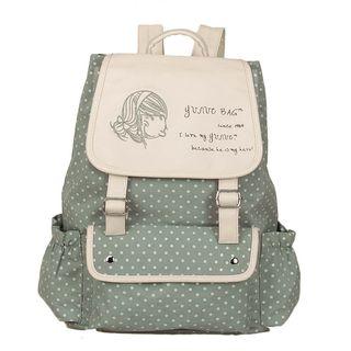 Printed Dotted Canvas Backpack