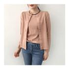 Set: Button-front Cardigan + Short-sleeve T-shirt
