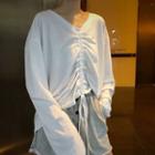 Drawstring Detail Long Sleeve T-shirt