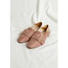 Hoop-buckle Faux-suede Loafers