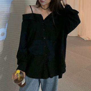 One Shoulder Long Sleeve Shirt