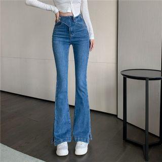 Side-slit Bootcut Jeans