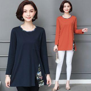 Floral Panel Long-sleeve T-shirt