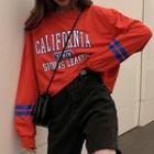 Long Sleeve Printed Cropped T-shirt