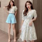Short-sleeve Floral Dress / Shorts / Set