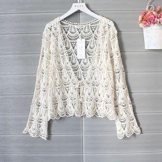 Crochet Cardigan Beige - One Size