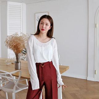 Scoop-neck Drop-shoulder Top
