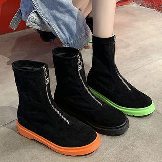 Faux Suede Zip Short Boots