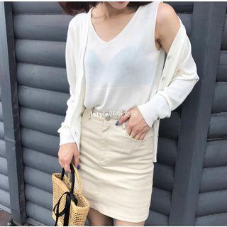 Set: Knit Tank Top + Light Jacket