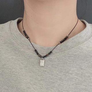 Rectangle Pendant Agate Necklace