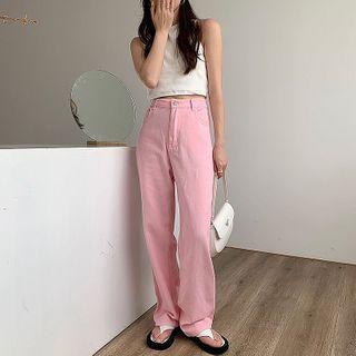 Plain Tank Top / High-waist Plain Pants
