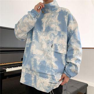 Tie-dyed Half-zip Windbreaker