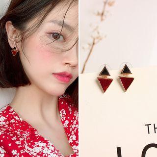 Geometric Flannel Dangle Earring