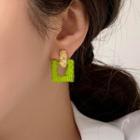 Square Alloy Dangle Earring 1 Pair - Type A - Green - One Size