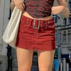 Low Waist Corduroy Mini Skirt