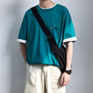 Pocket Detail Roll-up Elbow-sleeve T-shirt