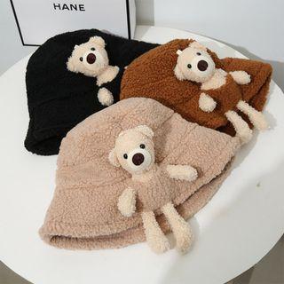 Bear Pile Lined Fleece Bucket Hat