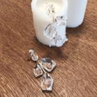 Rhinestone Cluster Dangle Earrings Gold - One Size