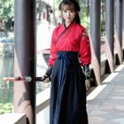 Couple Matching Set: Long-sleeve Hanfu Top + A-line Maxi Skirt