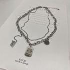 Tiger Tag Pendant Stainless Steel Necklace Silver - One Size