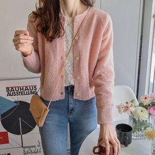 Round-neck Raglan Sleeve Cardigan