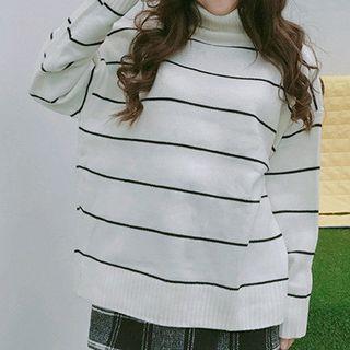 Striped Knitted Loose-fit Sweater