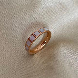 Shell Square Stainless Steel Ring