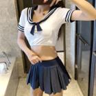 Short-sleeve Sailor Collar Bikini