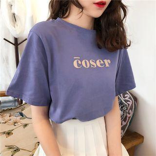 Letter Printed Short Sleeve T-shirt