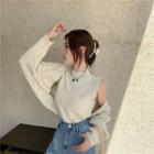 Cable-knit Open Front Cardigan / Sleeveless Knit Top