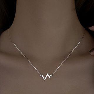 Heartbeat Pendant Sterling Silver Necklace 1 Pc - Silver - One Size