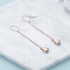 Drop Fish Hook Earring 1 Pair - E114 - Rose Gold - One Size