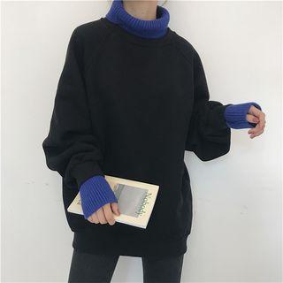 Turtleneck Color Block Pullover