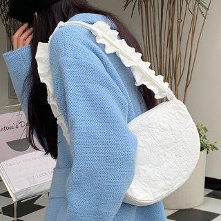 Ruffled Cotton Shoulder Bag