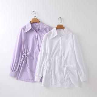 Asymmetrical Drawstring Shirt