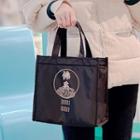 Print Insulated Lunch Bag Chinese Characters - Black - S