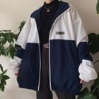 Long Sleeve Color-block Loose-fit Jacket