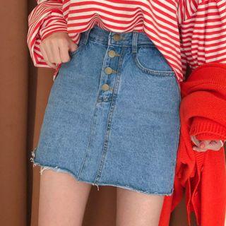 Inner Shorts Denim Miniskirt