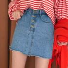 Inner Shorts Denim Miniskirt