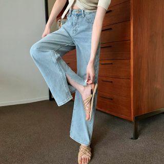High Waist Split Jeans