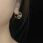 Non-matching Stainless Steel World Dangle Earring 1 Pair - Gold - One Size