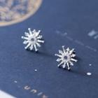 925 Sterling Silver Sun Earring 1 Pair - Silver - One Size