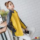 Color Block Fleece-lined Hoodie Jacket
