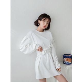 Tie-waist Mini Pullover Dress
