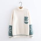 Turtleneck Print Sweater
