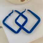 Flocking Square Alloy Earring 1 Pair - Blue - One Size