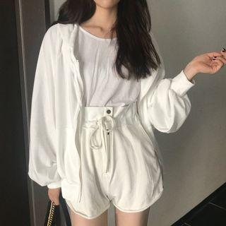 Zip Up Hoodie / Drawstring Sweatshorts