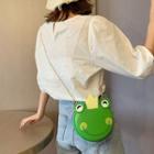 Faux Leather Frog Crossbody Bag Green - One Size