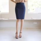 Layered-detail Pencil Skirt