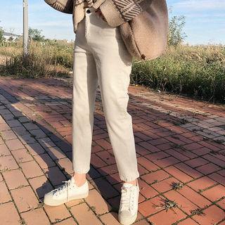 Fleece-lined Tapered Chino Pants
